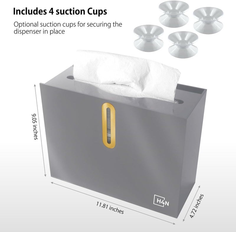 H4N Multifold Hand Paper Towel Dispenser Countertop, Compact Design, Single Sheet Dispensing for Home and Commercial Use, Gray - Image 3